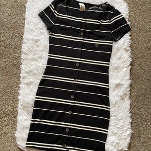 Aero Seriously Soft Striped Black & White Dress NEW with Tags Size Medium